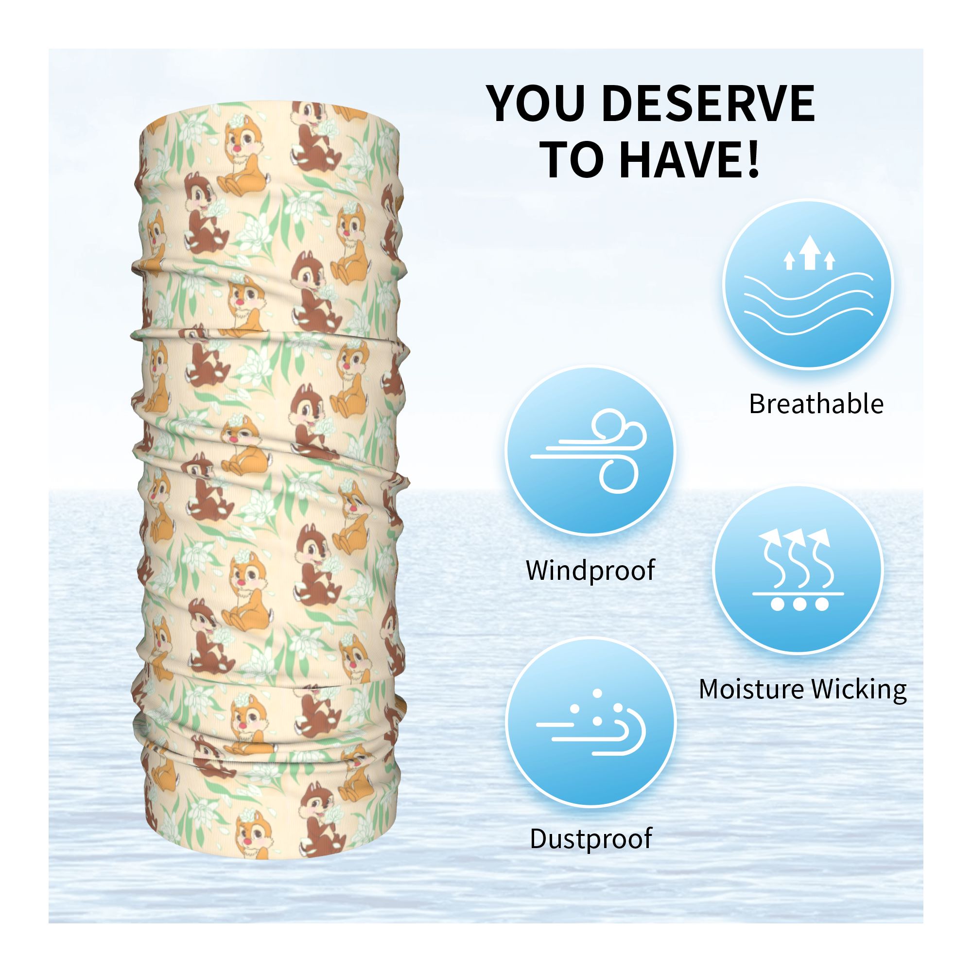 Custom Cute C-Chip And D-Dale  - Neck Warmer Tube recension och pris
