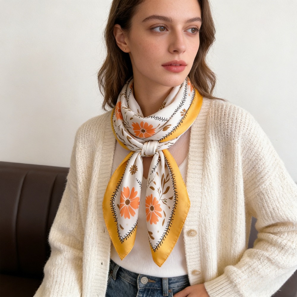 1Pc new printed fashion silk s - Scarf Silk Square recension och pris