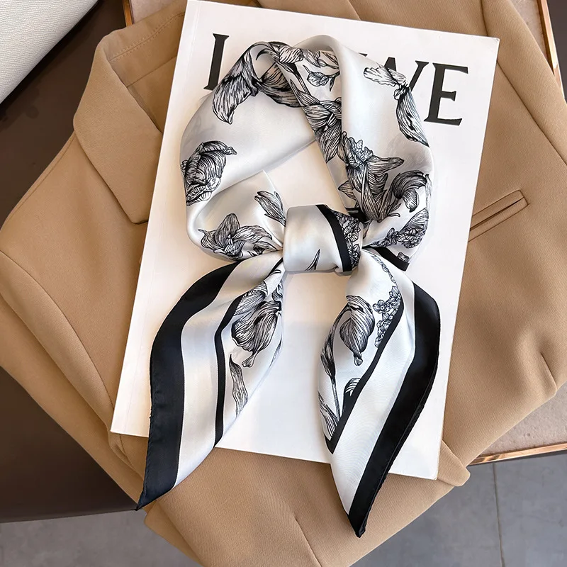 70*70cm Luxury Floral Print Si - Scarf Silk Square recension och pris