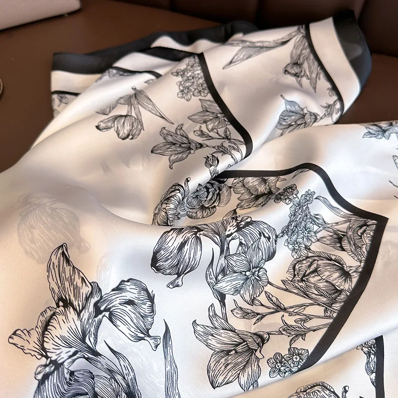 70*70cm Luxury Floral Print Si - Scarf Silk Square recension och pris