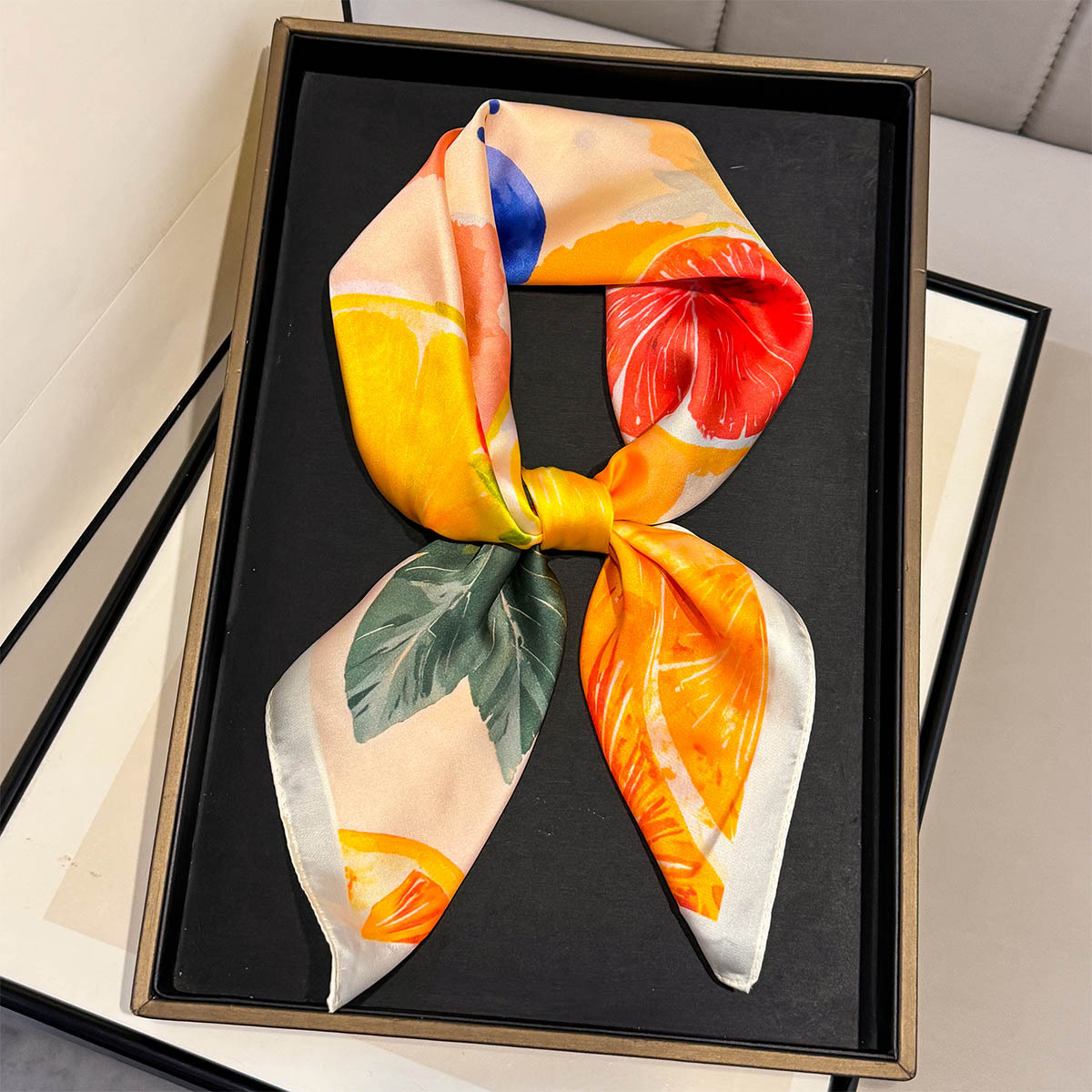 Fashion Lemon Fruit Pattern Sq - Silk Neck Scarf recension och pris