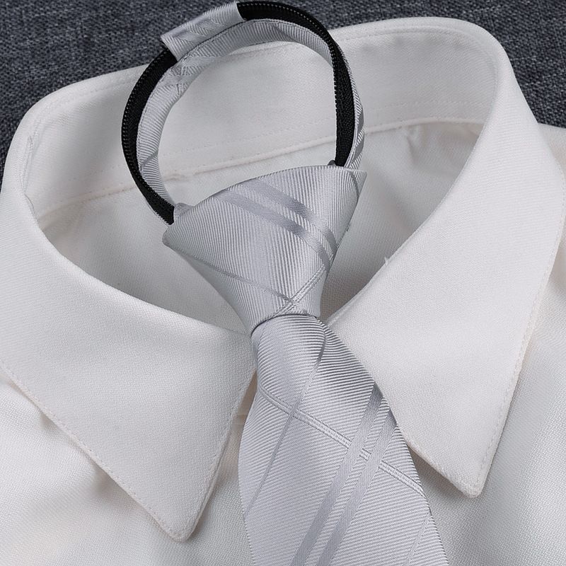 No Knot Silver Zipper Fashion  - Silk Tie Striped recension och pris